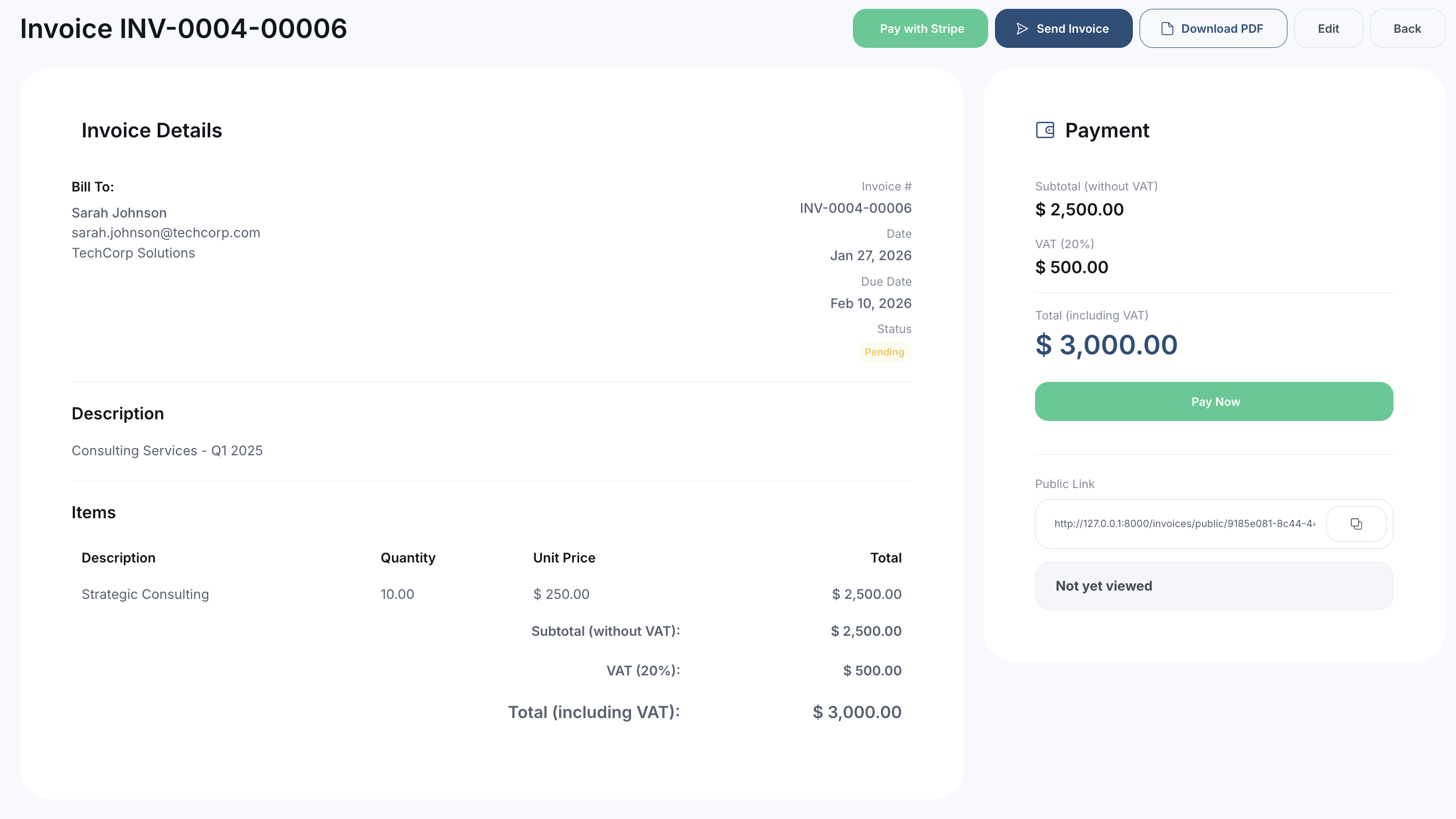 Orvilo Dashboard Light Mode